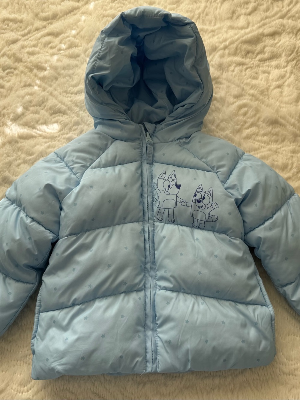Bluey and Bingo Puffer Jacket with Hood size 3T